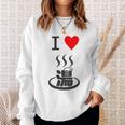 【バックプリント・背中側】アイラブ・湯 イラスト【温泉】お風呂 マーク 銭湯 記号 ハート 面白い スウェットシャツ 彼女への贈り物