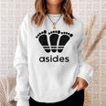 【バックプリント・背中側】アシデス Asides 足です。【変なデザイン屋さん】スポーツ ブランド パロディ 面白 スウェットシャツ 彼女への贈り物