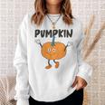 かぼちゃ Pumpkin キャラクター 顔 イラスト かわいい おもしろ シンプル ゆるい 野菜 ゆるキャラ スウェットシャツ 彼女への贈り物