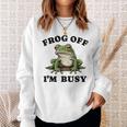 かわいいカエルデザイン スウェットシャツ 彼女への贈り物
