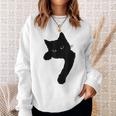 かわいい黒猫tシャツ ユニセックス スウェットシャツ 彼女への贈り物