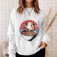 アニメ モルモット 漫画 カワイイ ねこ 日本のラーメン モルモット 長袖tシャツ スウェットシャツ 彼女への贈り物