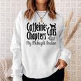 カフェイン猫・章 マイミッドナイトルーチン ナイトキャット フクロウ 長袖tシャツ スウェットシャツ 彼女への贈り物