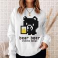 クマ ビール ドット絵 かわいい レトロ スウェットシャツ 彼女への贈り物