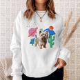 ケアンテリア デザートデザイン犬 長袖tシャツ スウェットシャツ 彼女への贈り物