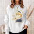 シェルティのグラフィック デザインを覗くかわいいシェットランド ・ シープドッグ 長袖tシャツ スウェットシャツ 彼女への贈り物