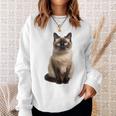 シャム猫 美人 雄大なシャム猫 ラブリーシャム猫 スウェットシャツ 彼女への贈り物