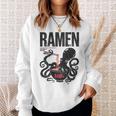 ストリートウェア ラーメン カワイイ オタク マンガ アニメ バックプリント モダン スウェットシャツ 彼女への贈り物