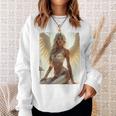 セクシーガールグラフィックtシャツ セクシーシッティングエンジェルピンナップバックプリント スウェットシャツ 彼女への贈り物