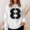 タイポグラフィ 太字 ステンシル 8番 数字 8 スウェットシャツ 彼女への贈り物