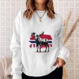 ノルウェー デザイン ヘラジカ ノルウェー国旗 自然 服装 北欧 長袖tシャツ スウェットシャツ 彼女への贈り物