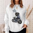 バイクに乗る面白いパグ犬レッツライド スウェットシャツ 彼女への贈り物