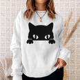 バッグの中に隠れているかわいい黒猫 猫好き 猫飼い 猫 ネコ ねこくろねこ好き 面白い サプライズ ギフト スウェットシャツ 彼女への贈り物