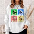 パグ 面白いtシャツ 犬 かわいい メンズ 子供 おもしろ 服 雑貨 グッズ ネタ わんこ イヌ 黒パグ 長袖tシャツ スウェットシャツ 彼女への贈り物