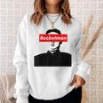 パロディ Kim Jung Un Rocketman ボックスロゴtシャツ スウェットシャツ 彼女への贈り物