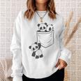 パンダ愛好家のためのポケットの中のかわいいカワイイベイビーパンダ スウェットシャツ 彼女への贈り物