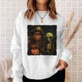 ビッグフットエイリアン 面白い ハロウィン トリック ドア カメラビュー 長袖tシャツ スウェットシャツ 彼女への贈り物
