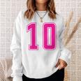 ピンク色背番号 10 チーム短大スポーツピンク色背番号付きユニフォーム スウェットシャツ 彼女への贈り物