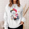 フラミンゴ 鮮やかな色 芸術的な野生動物の表現 スウェットシャツ 彼女への贈り物