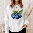 ブルーベリー愛好家のためのブルーベリーデザイン スウェットシャツ 彼女への贈り物