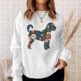 ラブラドゥードルやゴールデンドゥードルのママのためのフローラルドッグシルエット スウェットシャツ 彼女への贈り物