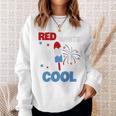 レッド ホワイト クールなアメリカ国旗 アイスキャンディー 面白い 7月4日 長袖tシャツ スウェットシャツ 彼女への贈り物