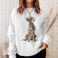 ワイマラナー 犬 グラフィック ペット イラスト ワイマラナー スウェットシャツ 彼女への贈り物