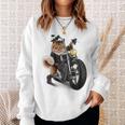 三毛猫 オレンジ猫 ねこ バイク バイカー スウェットシャツ 彼女への贈り物