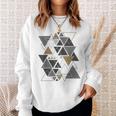 幾何学図形 抽象 モダンアート ヴィンテージ 三角形 スウェットシャツ 彼女への贈り物