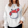 愛らしい かわいい ちび 和 ポケット カワイイ カニ スウェットシャツ 彼女への贈り物