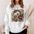 日本 浮世絵 桜 着物 竜 綺麗 日本髪 スウェットシャツ 彼女への贈り物