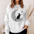 曼荼羅猫tシャツ レディース メンズ ユース 月と星 スウェットシャツ 彼女への贈り物
