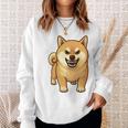 柴犬 犬 ムキッ ムキ顔 水彩 我慢の限界 怒る犬 イラスト おもしろ 長袖tシャツ スウェットシャツ 彼女への贈り物