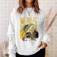 楽しいカエル ハイキングと登山愛好家 スウェットシャツ 彼女への贈り物