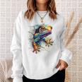 爬虫類とカラフルなヤモリ スウェットシャツ 彼女への贈り物