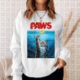 猫 ねこ 海 Paws アヒル スウェットシャツ 彼女への贈り物