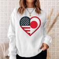 米国 アメリカ 日本 ハートフラッグ 二重国籍。 スウェットシャツ 彼女への贈り物
