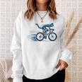 趣味のサイクリストのためのおしゃれな面白いロードバイク猫。 スウェットシャツ 彼女への贈り物
