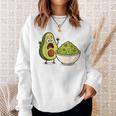 面白いアボカドワカモレ漫画パニック スウェットシャツ 彼女への贈り物