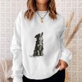 飼い主を見ているボーダーコリー 農場の犬 スウェットシャツ 彼女への贈り物