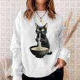 黒猫 ラーメン 麺 和食 スウェットシャツ 彼女への贈り物