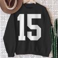 15番のカレッジスポーツスタイル。ホワイト。 スウェットシャツ 年配の女性への贈り物