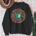 180 Banderas Banderas Del Mundo Mapa Del Mundo Con Banderas Camisa de entrenamiento Regalos para ancianas