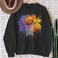 Basketball Colorful Drip Graphic Sweatshirt Gifts for Old Women