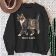 Bossy Paws 猫好き キジトラ白 猫ネタ 猫しもべ ツンデレ 猫飼い 猫オーナー 猫依存症 おもしろ スウェットシャツ 年配の女性への贈り物