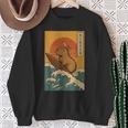Capybara Surfing Japanese Sweatshirt Gifts for Old Women Capybara Surfing Japanese Sweatshirt Gifts for Old Women