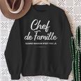 メンズ Chef De Family おもしろフランス語 父の日 スウェットシャツ 年配の女性への贈り物