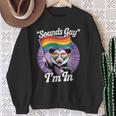 Cute Lgbtq Possum Holding Flag With Sounds Gay Quote Sweatshirt Gifts for Old Women