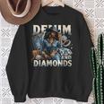 Denim And Diamonds African Melanin Swag Cowgirls Western Sweatshirt Gifts for Old Women