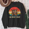 I Do What I Want Cat レトロ ヴィンテージ 面白い 猫好き スウェットシャツ 年配の女性への贈り物